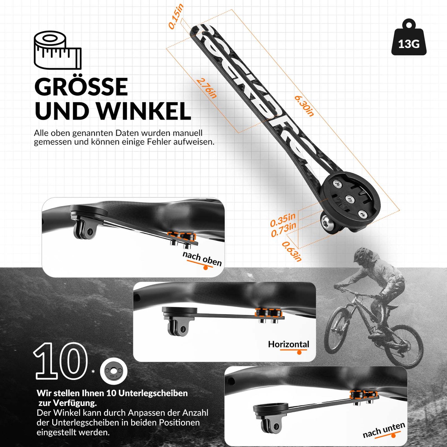 Festing fyrir stýri á hjólatölvu fyrir Garmin/Wahoo/Bryton/Giant