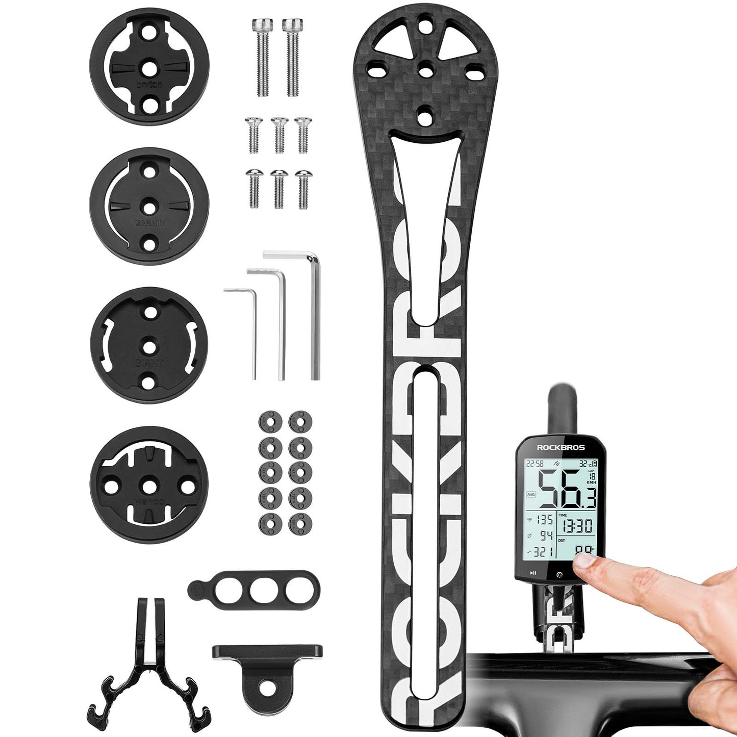 Festing fyrir stýri á hjólatölvu fyrir Garmin/Wahoo/Bryton/Giant