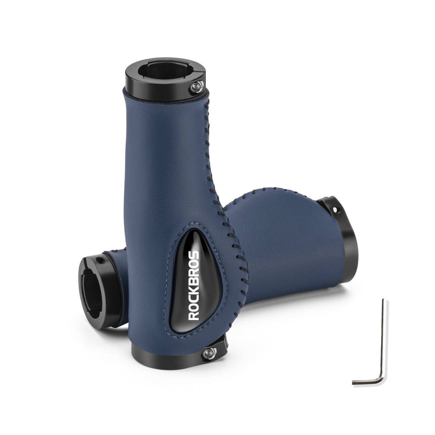 ROCKBROS bicycle grips, leather grips for handlebars with a 22.2 mm diameter