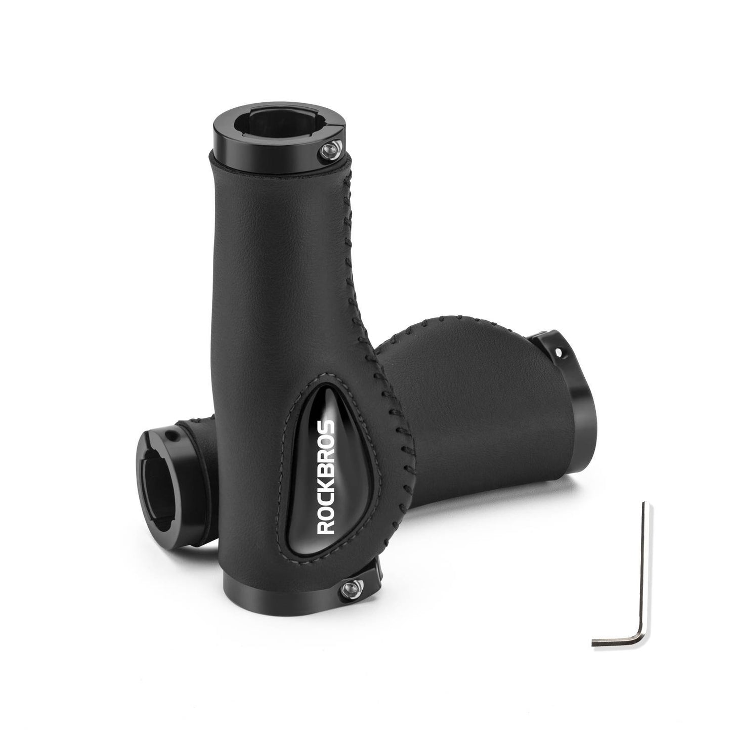 ROCKBROS bicycle grips, leather grips for handlebars with a 22.2 mm diameter