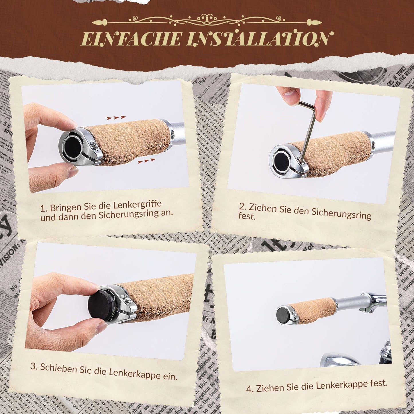 ROCKBROS Bicycle Grips MTB Retro Handlebar Grips Ergonomic Design