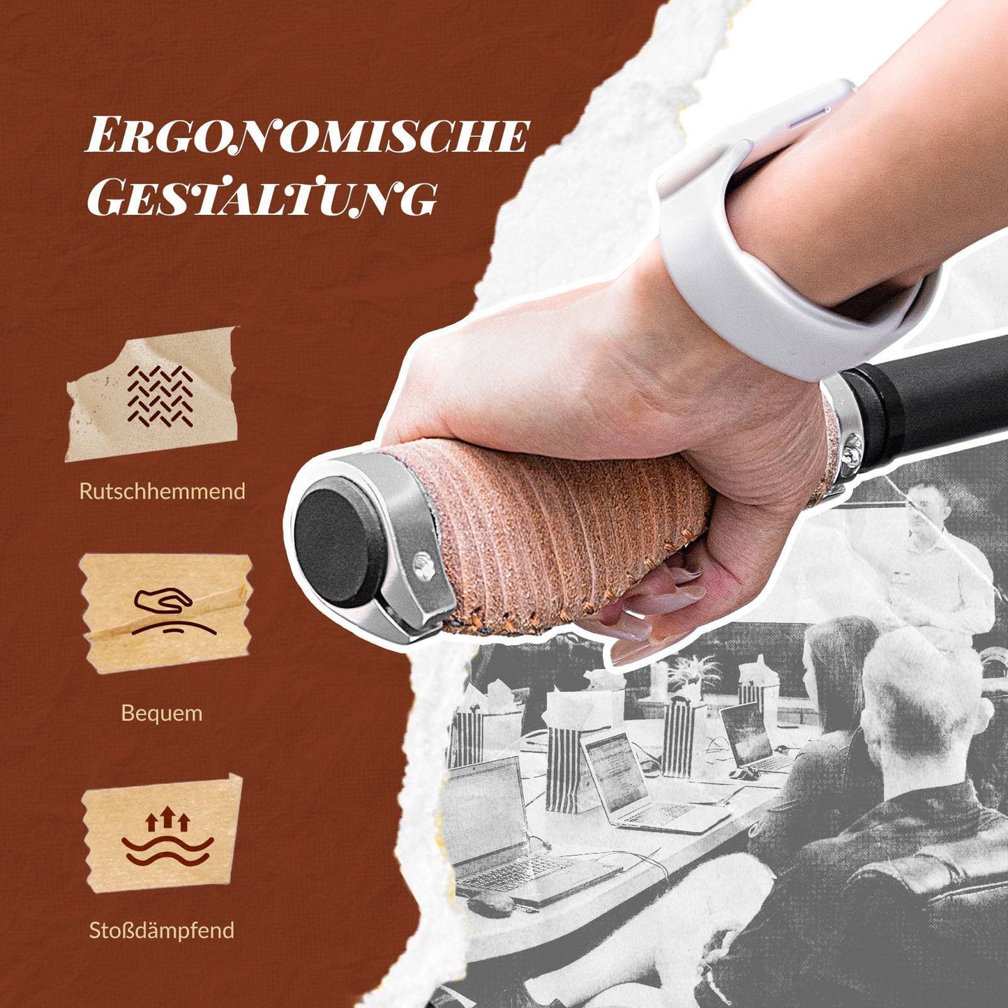 ROCKBROS Bicycle Grips MTB Retro Handlebar Grips Ergonomic Design