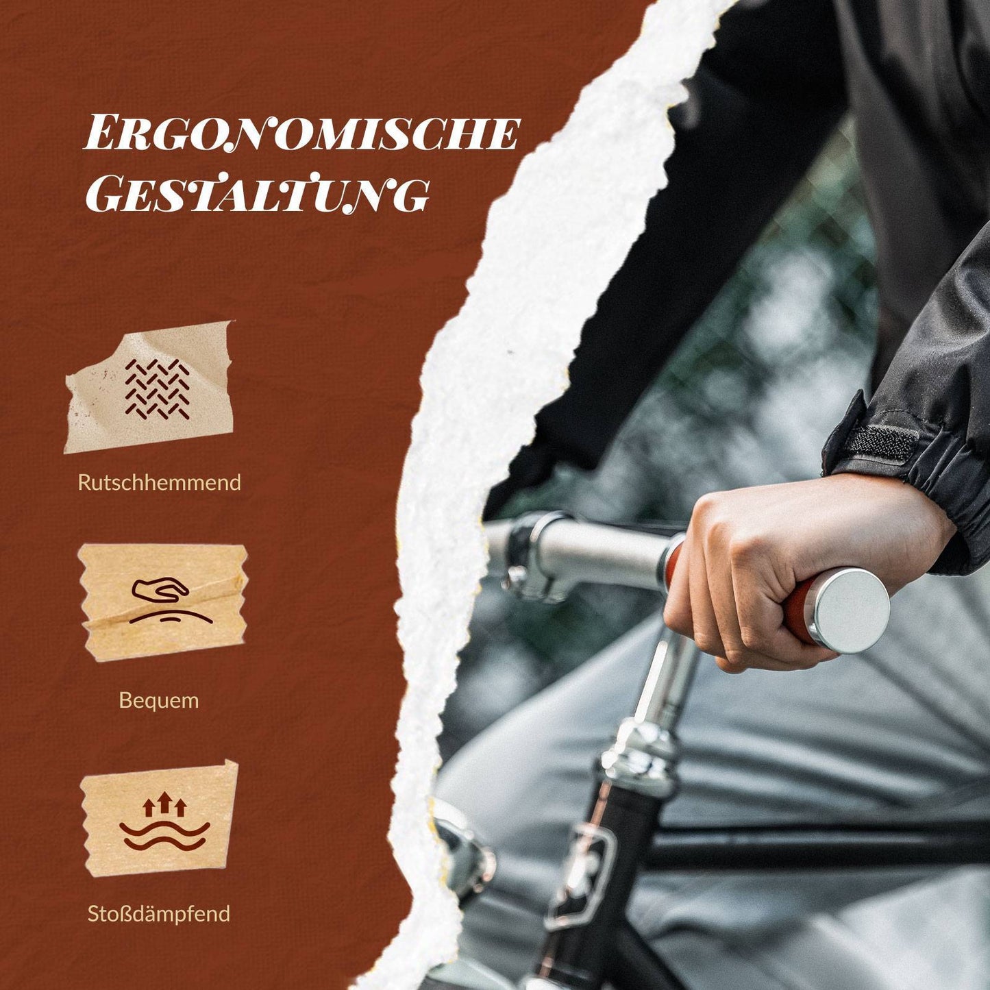 ROCKBROS Bicycle Grips MTB Retro Handlebar Grips Ergonomic Design