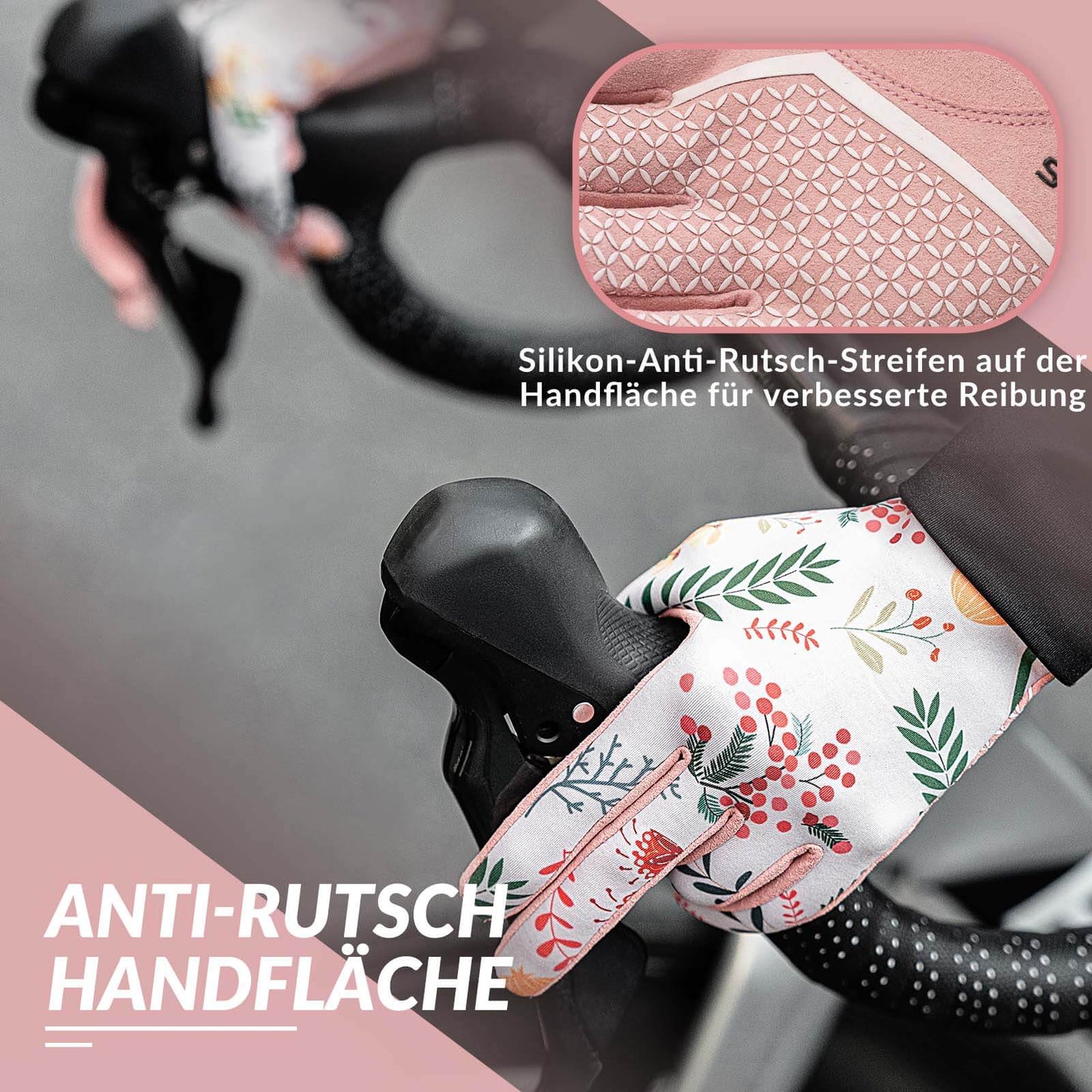 ROCKBROS hjólreiðahanskar fyrir konur, vindheldir og öndunarvænir, snertiskjár