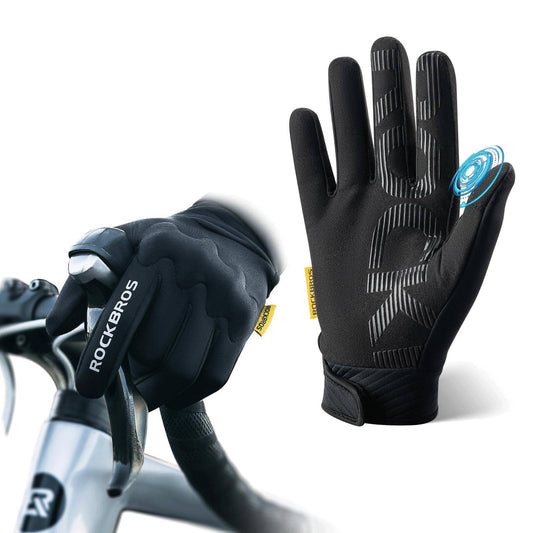 ROCKBROS Fahrradhandschuhe Warme Winddichte Vollfinger Sporthandschuhe