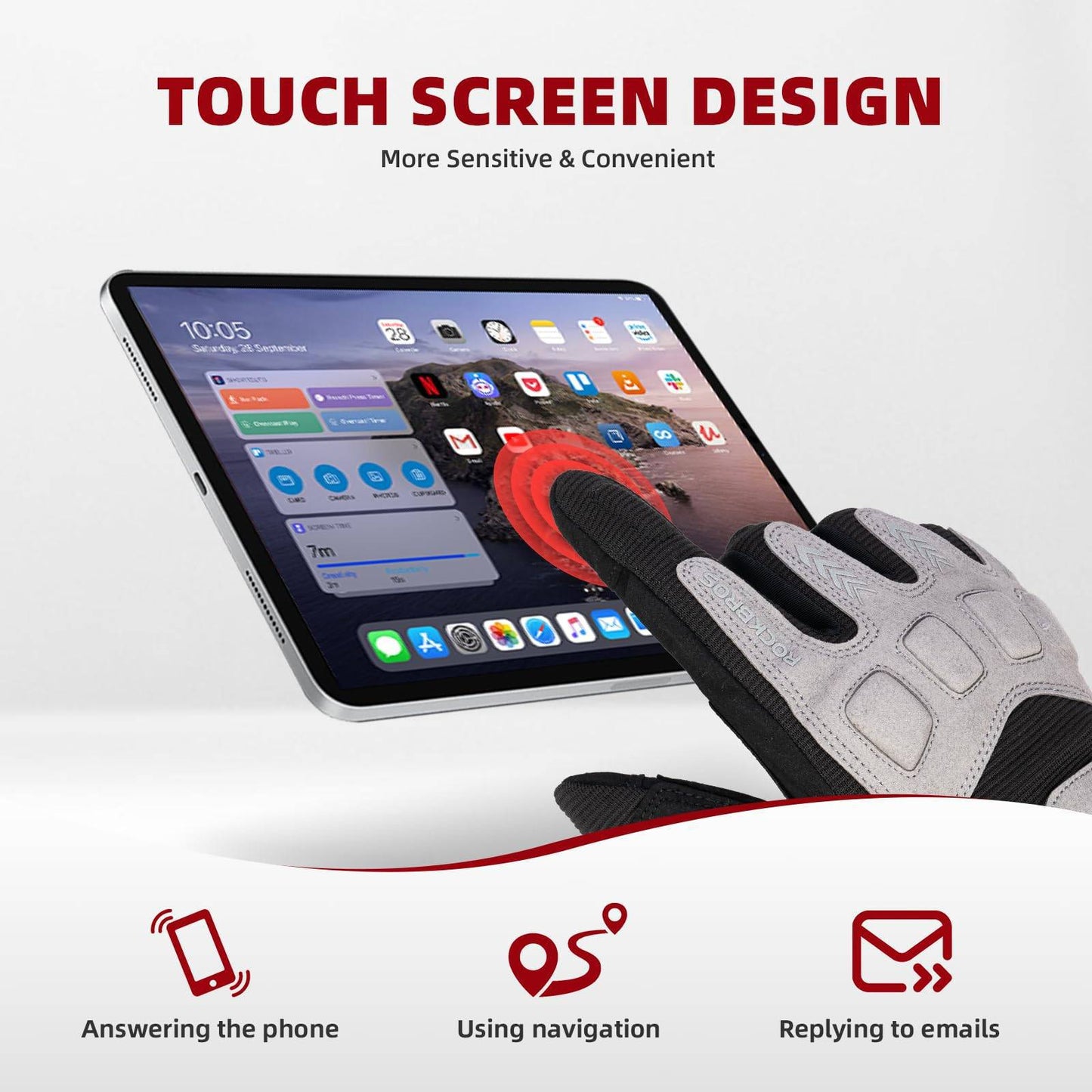 ROCKBROS hjólreiðahanskar vetur haust karla fjallahjóla hanskar með höggdeyfingu 