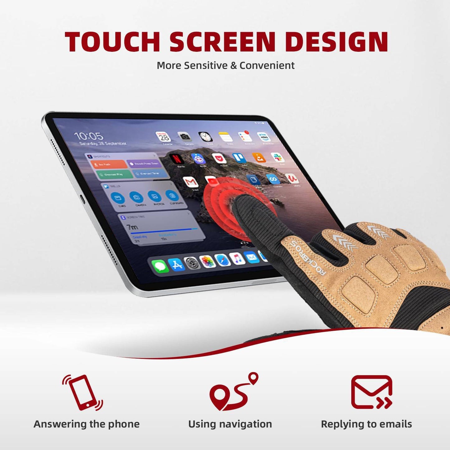 ROCKBROS hjólreiðahanskar vetur haust karla fjallahjóla hanskar með höggdeyfingu 