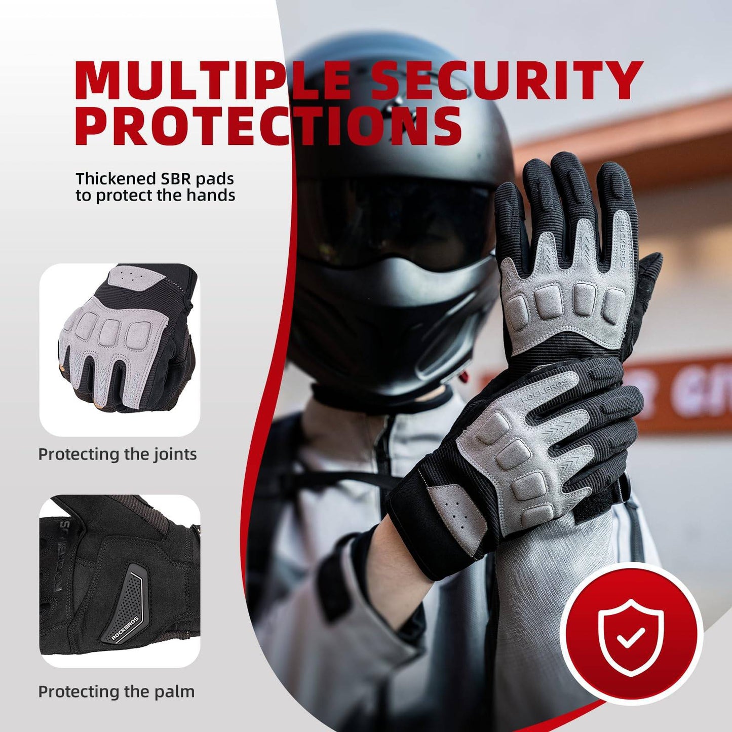 ROCKBROS hjólreiðahanskar vetur haust karla fjallahjóla hanskar með höggdeyfingu 