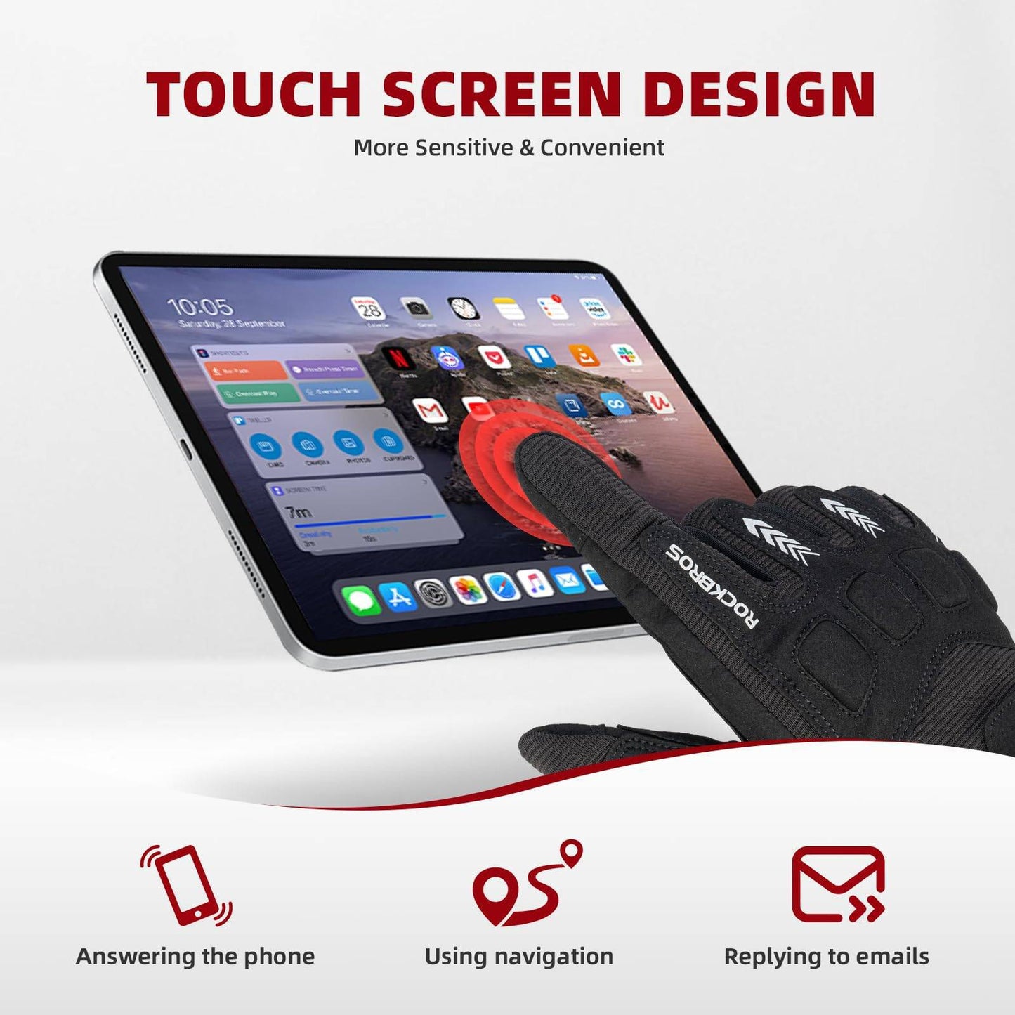 ROCKBROS hjólreiðahanskar vetur haust karla fjallahjóla hanskar með höggdeyfingu 