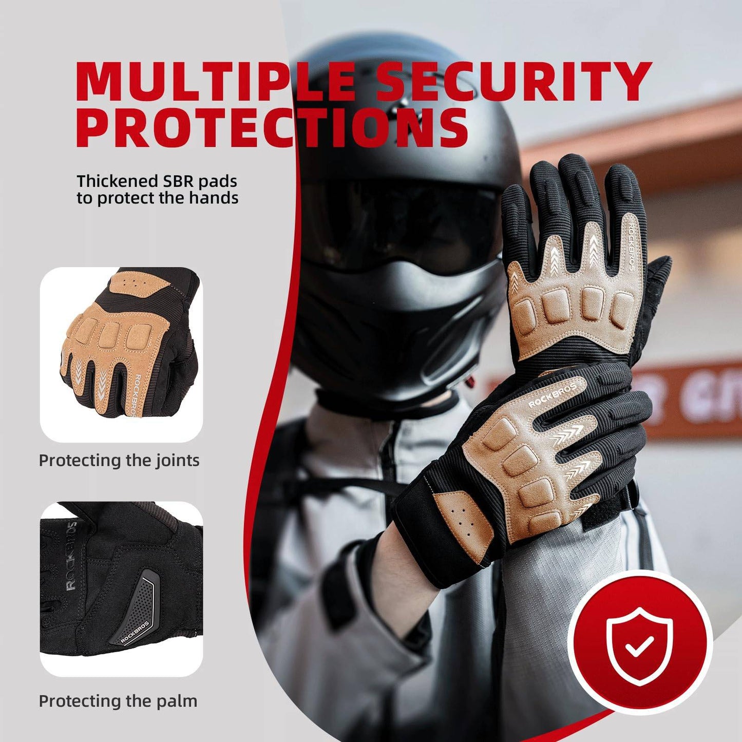 ROCKBROS hjólreiðahanskar vetur haust karla fjallahjóla hanskar með höggdeyfingu 