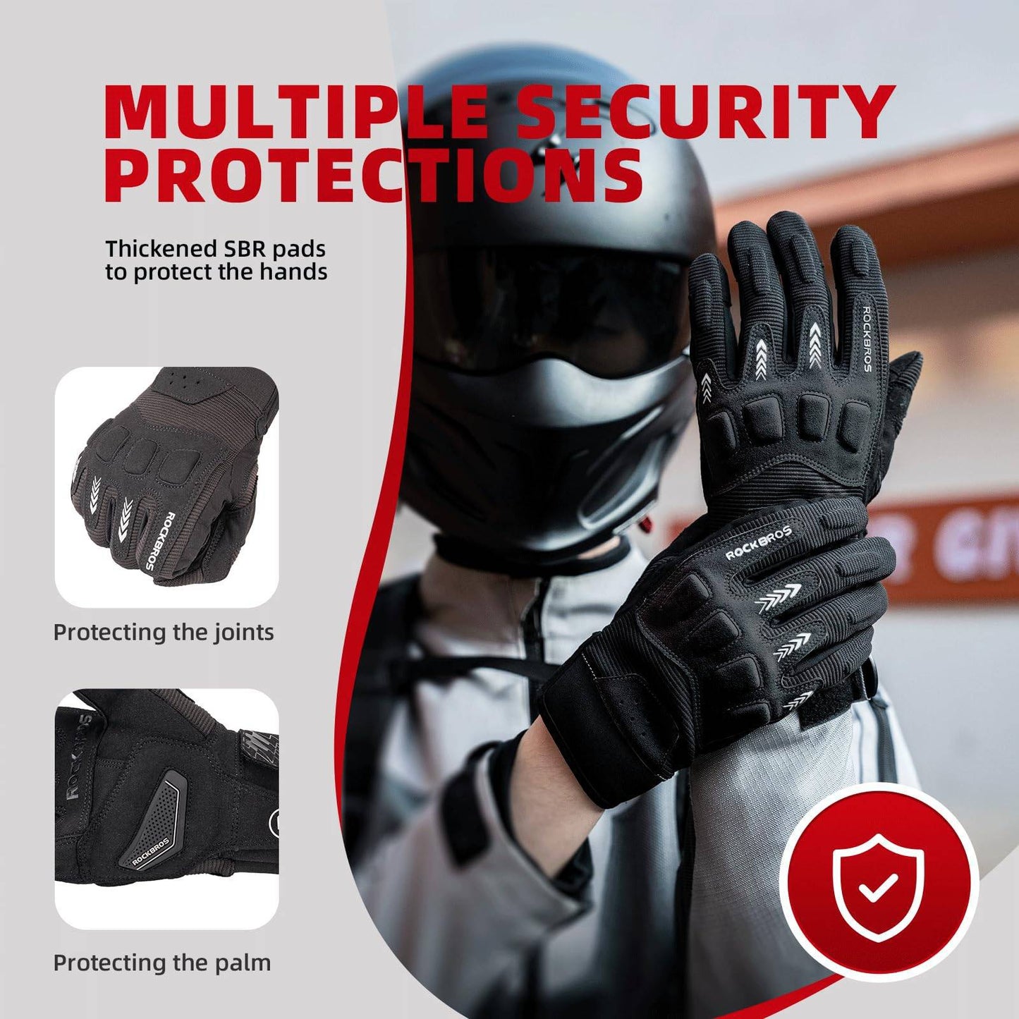 ROCKBROS hjólreiðahanskar vetur haust karla fjallahjóla hanskar með höggdeyfingu 