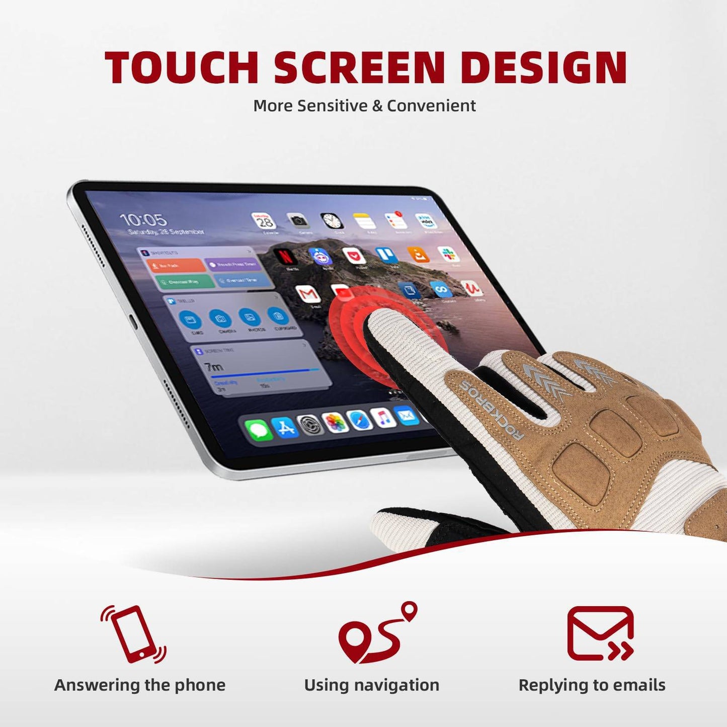 ROCKBROS hjólreiðahanskar vetur haust karla fjallahjóla hanskar með höggdeyfingu 