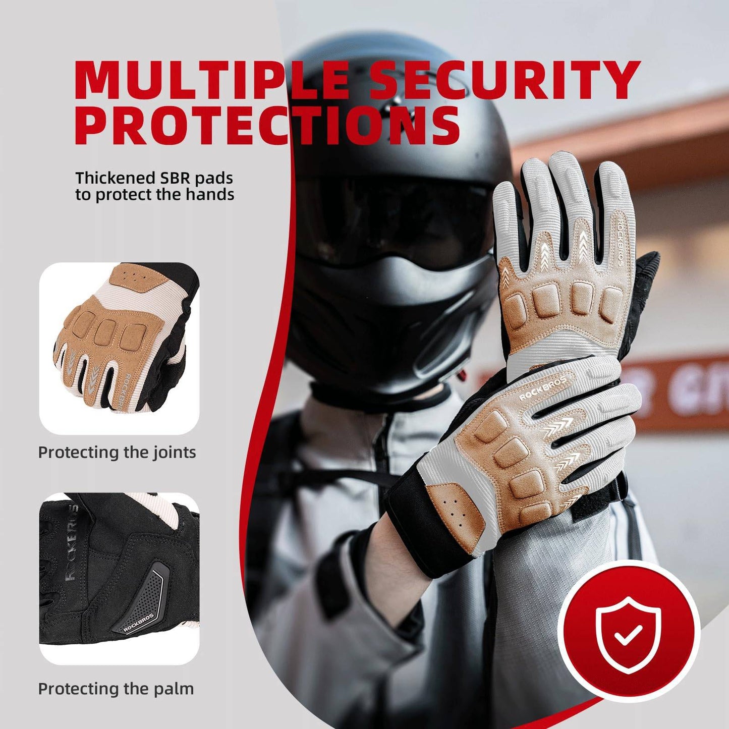 ROCKBROS hjólreiðahanskar vetur haust karla fjallahjóla hanskar með höggdeyfingu 