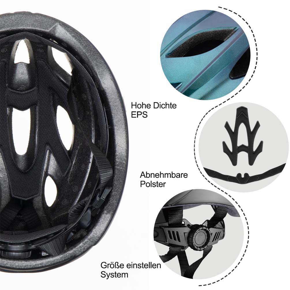 ROCKBROS reiðhjólahjálmur með innbyggðum, færanlegum segulgleraugum og skjöldu