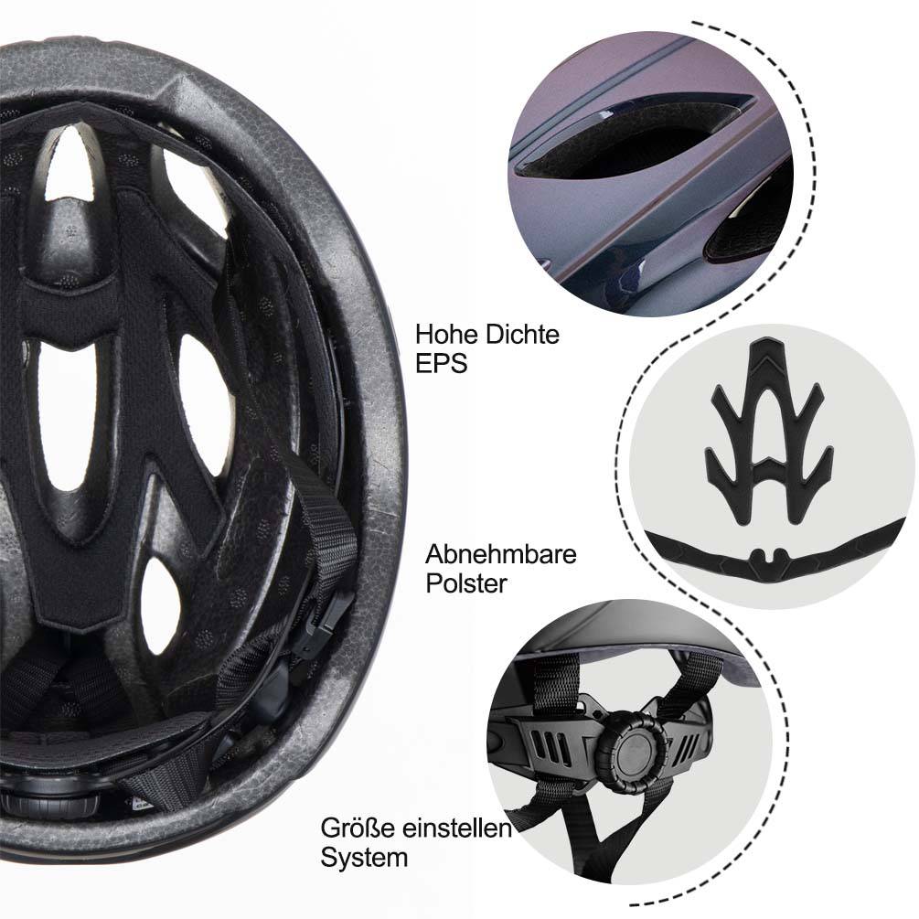 ROCKBROS reiðhjólahjálmur með innbyggðum, færanlegum segulgleraugum og skjöldu