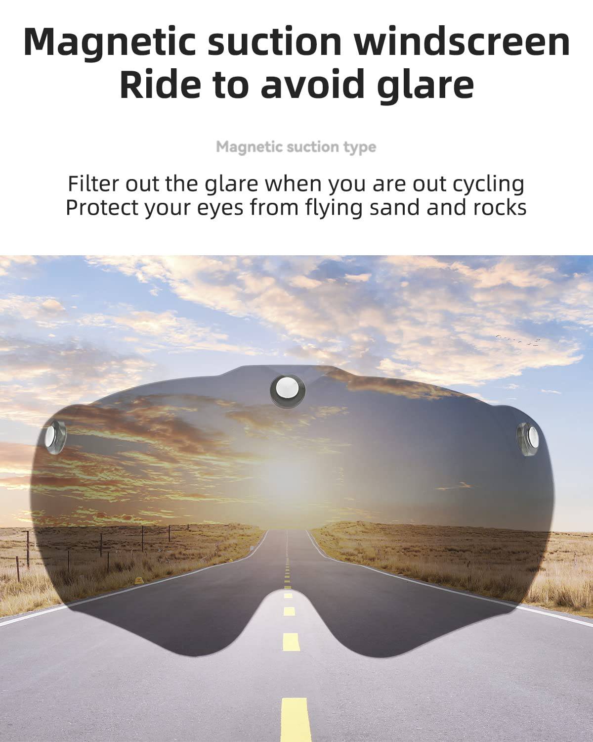 ROCKBROS reiðhjólahjálmur með innbyggðum, færanlegum segulgleraugum og skjöldu