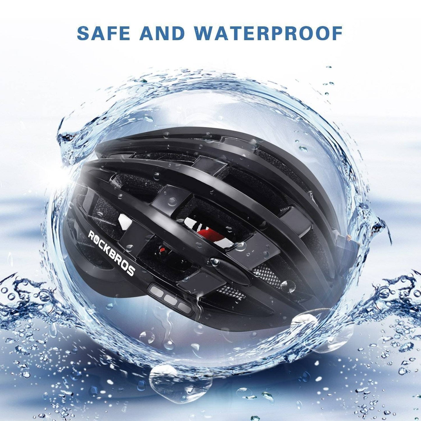 ROCKBROS Fahrradhelm mit Scheinwerfer und Sicherheitswarnleuchte