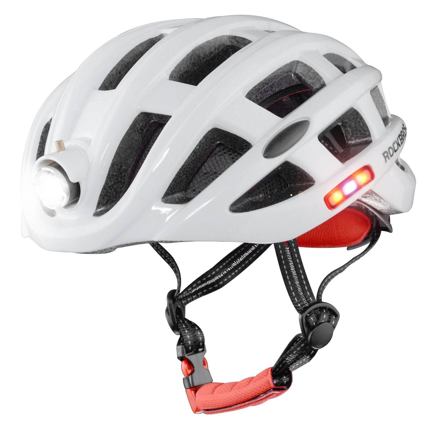 ROCKBROS Fahrradhelm mit Scheinwerfer und Sicherheitswarnleuchte