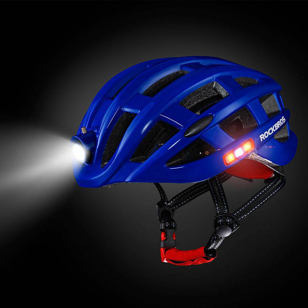 ROCKBROS Fahrradhelm mit Scheinwerfer und Sicherheitswarnleuchte