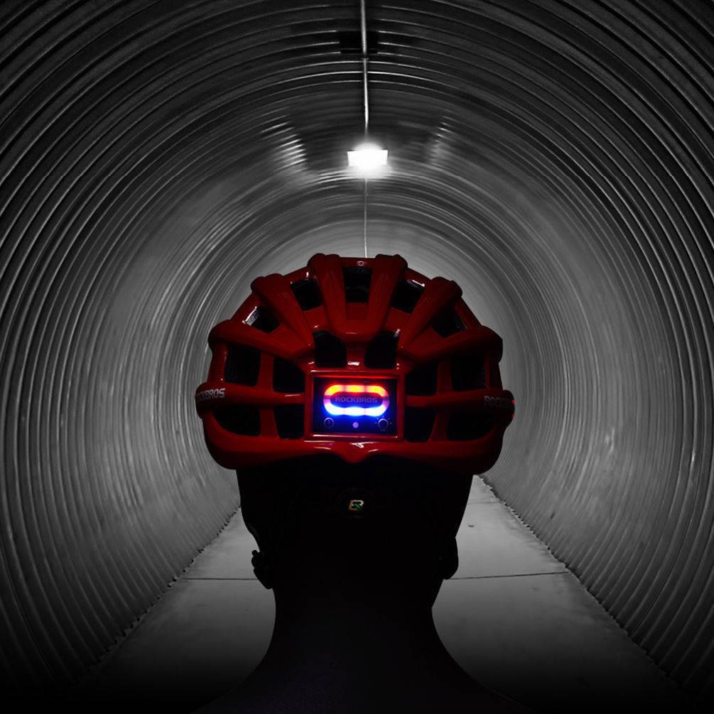 ROCKBROS Fahrradhelm mit Scheinwerfer und Sicherheitswarnleuchte