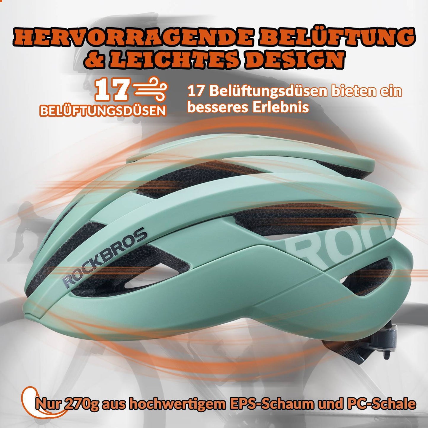 ROCKBROS Fahrradhelm Sport Mountainbike Schutzhelm Atmungsaktiv 54-58cm