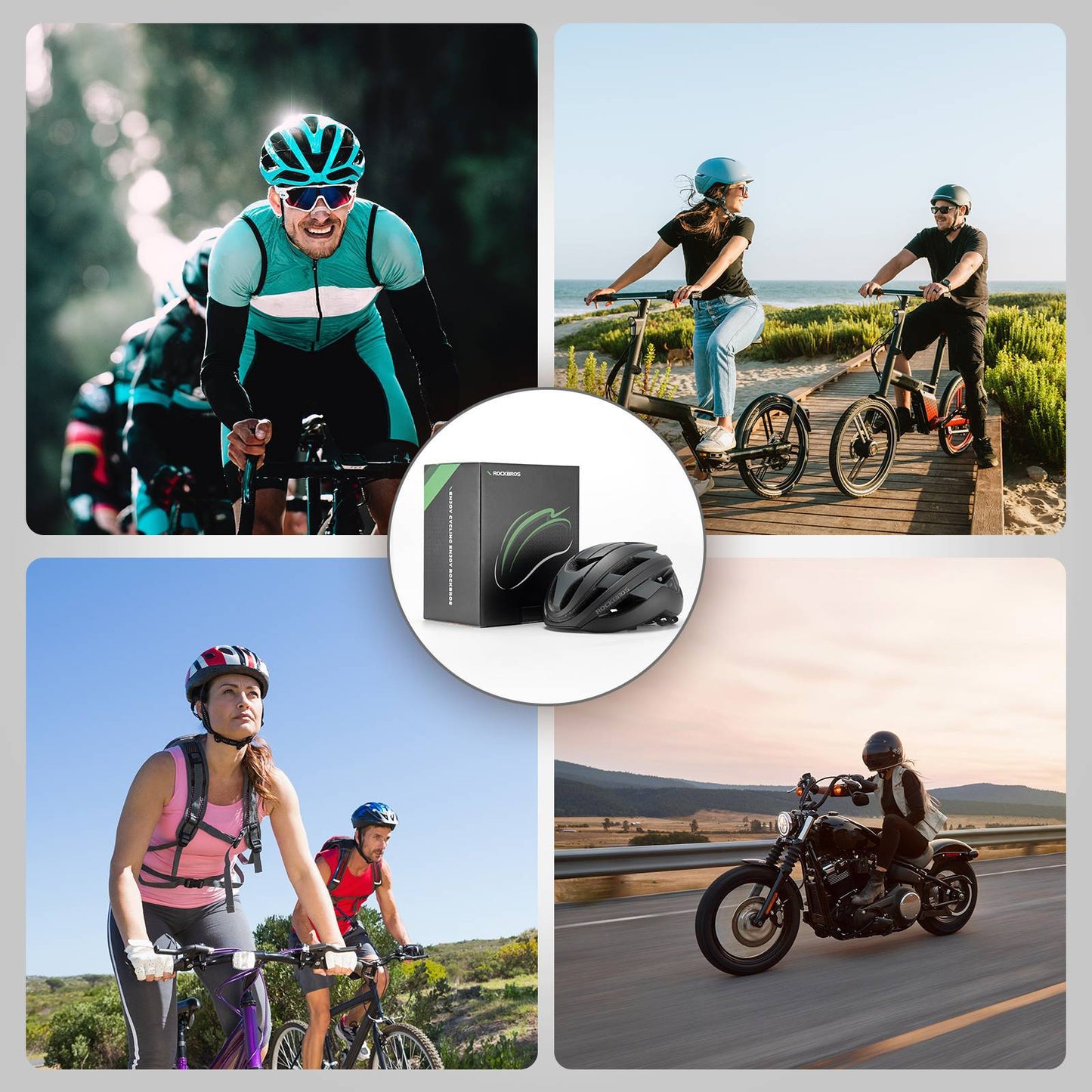 ROCKBROS Fahrradhelm Sport Mountainbike Schutzhelm Atmungsaktiv 54-58cm