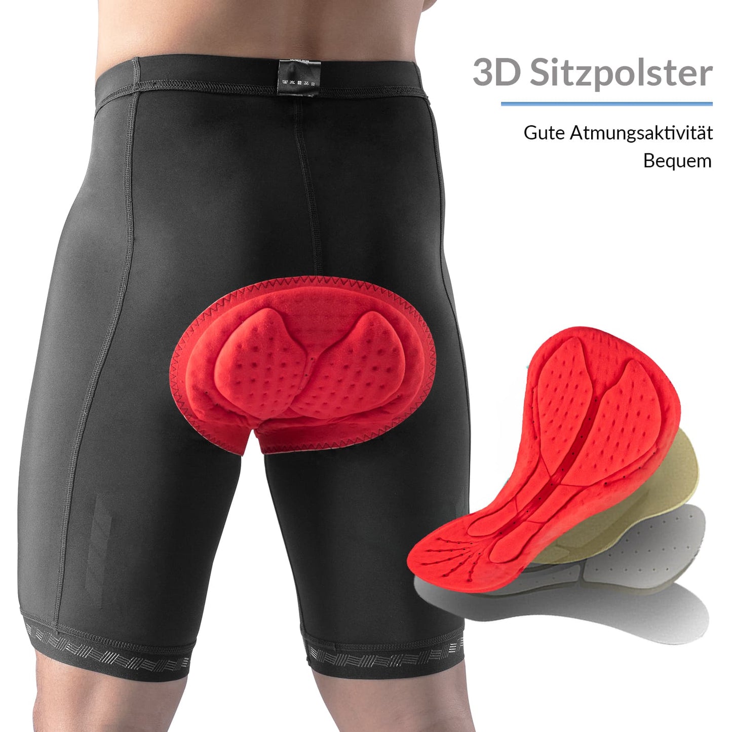 ROCKBROS Fahrradhose mit 3D Sitzpolster Schnell trocken Herren