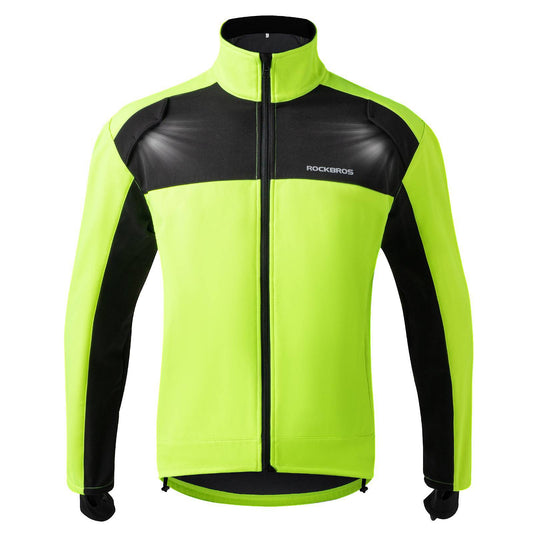 ROCKBROS Men's Winter Cycling Jacket, Bright Green