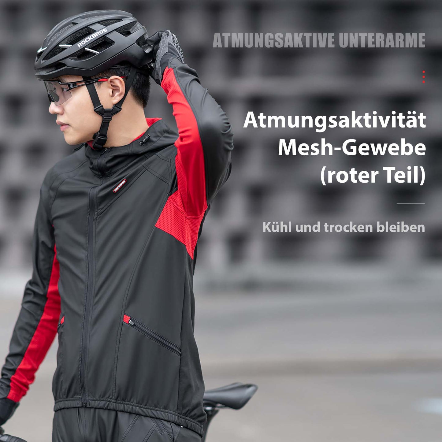 ROCKBROS Fahrradjacke Herren Winter Winddicht Softshelljacke Schwarz