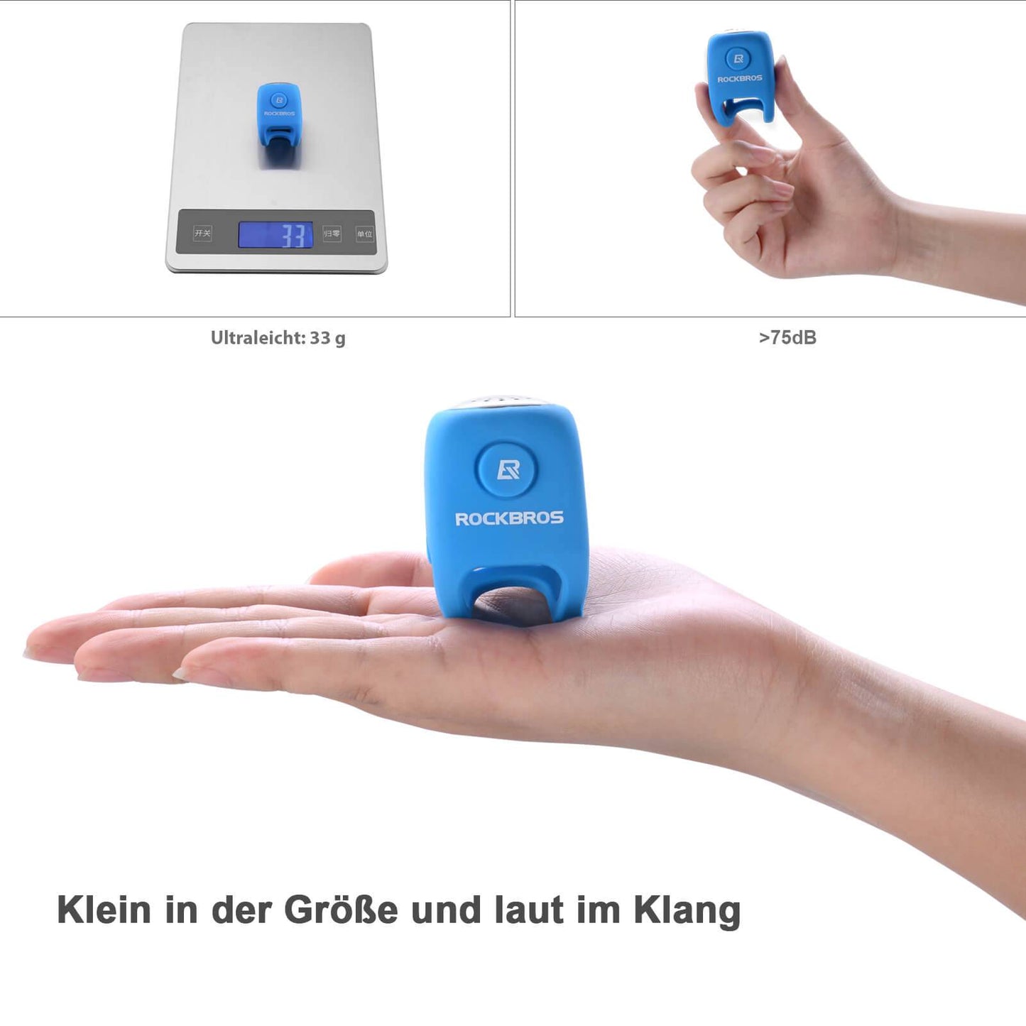 ROCKBROS Electronic Bicycle Bell IPX4 Waterproof