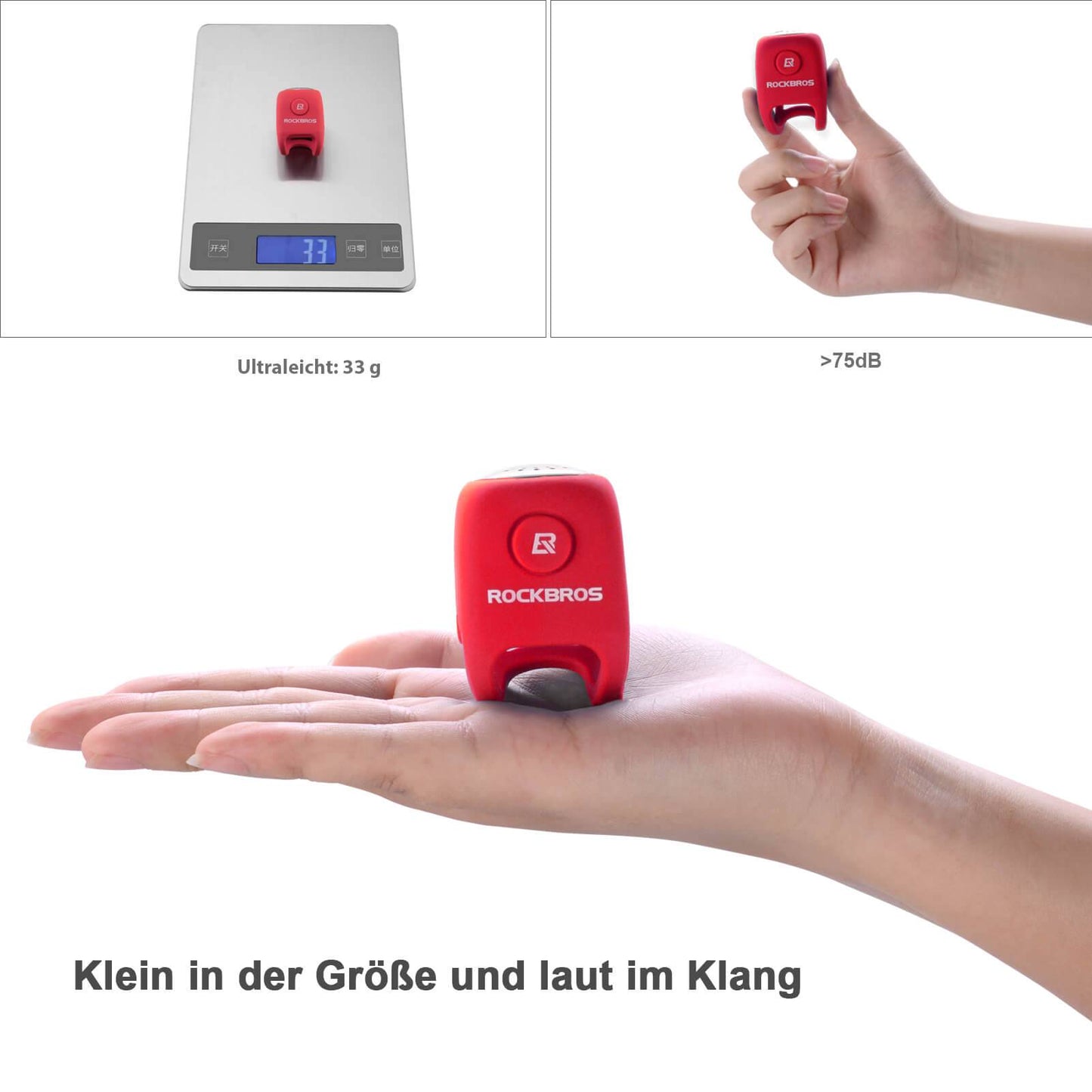 ROCKBROS Electronic Bicycle Bell IPX4 Waterproof