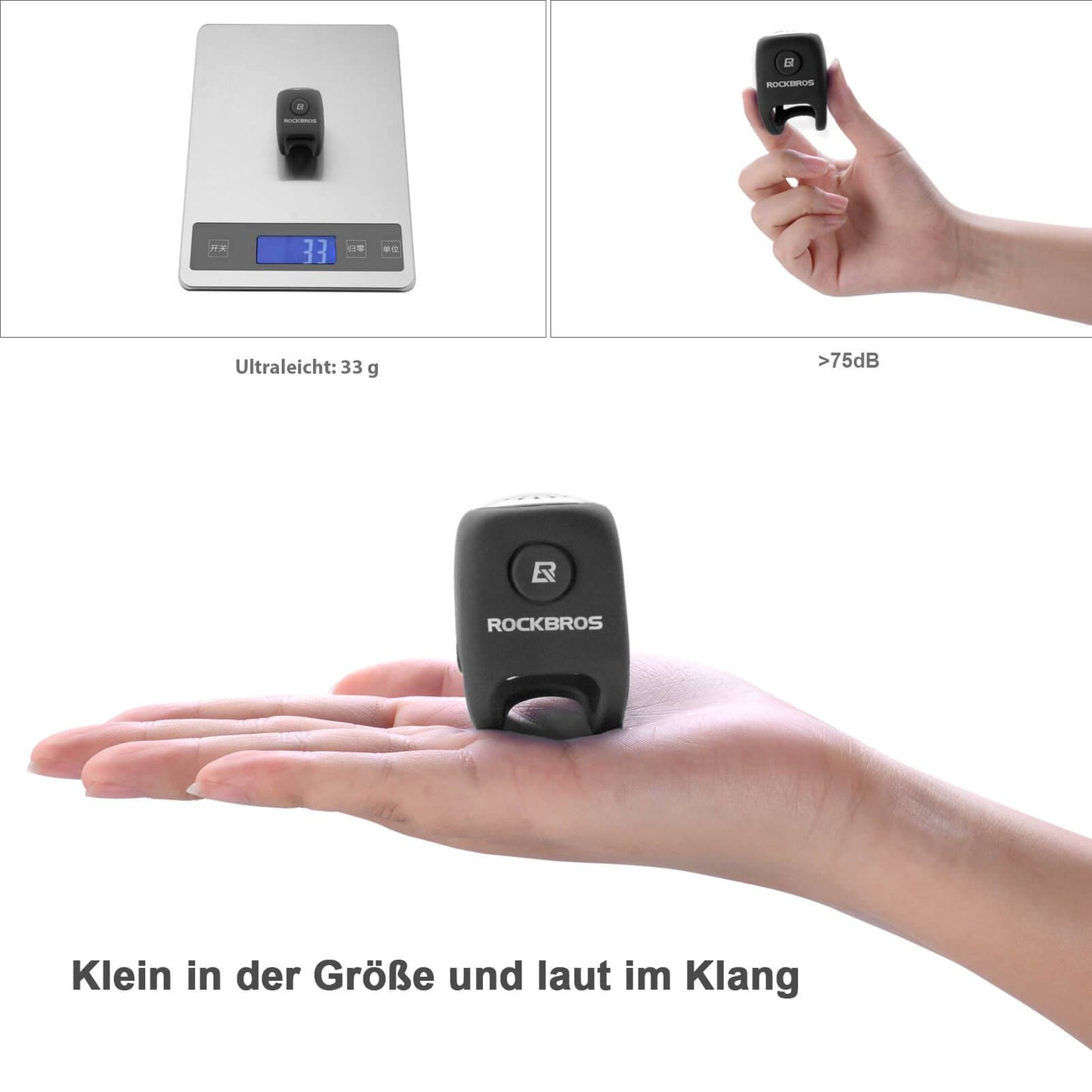 ROCKBROS Electronic Bicycle Bell IPX4 Waterproof