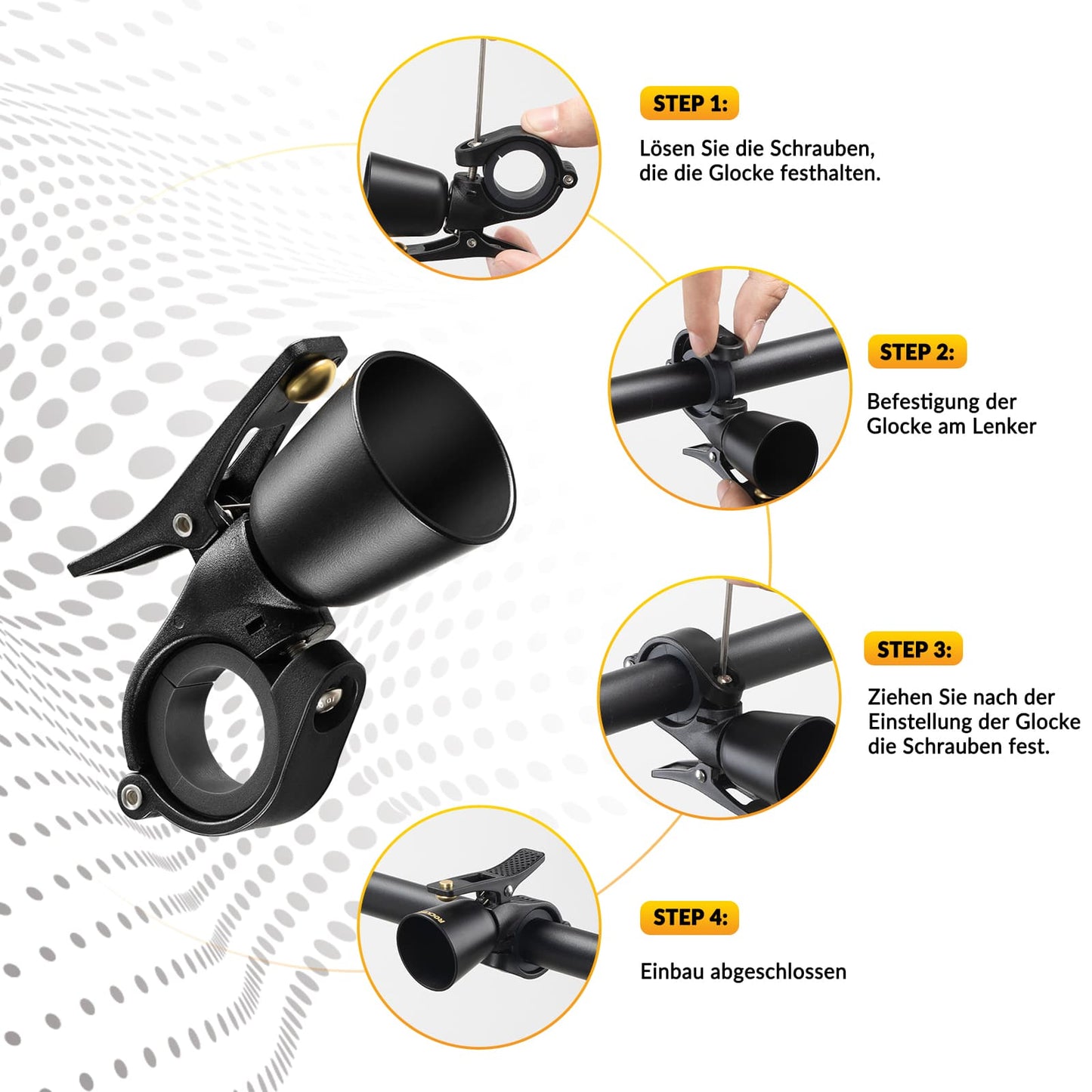 ROCKBROS Bicycle Bell Loud Retro Bell for MTB Road Bike Four Colors