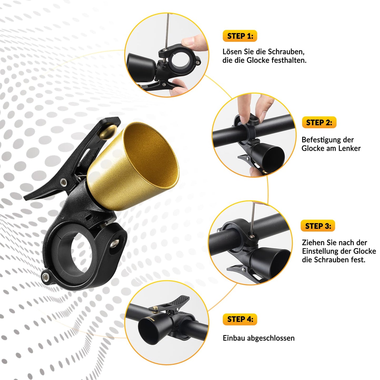 ROCKBROS Bicycle Bell Loud Retro Bell for MTB Road Bike Four Colors