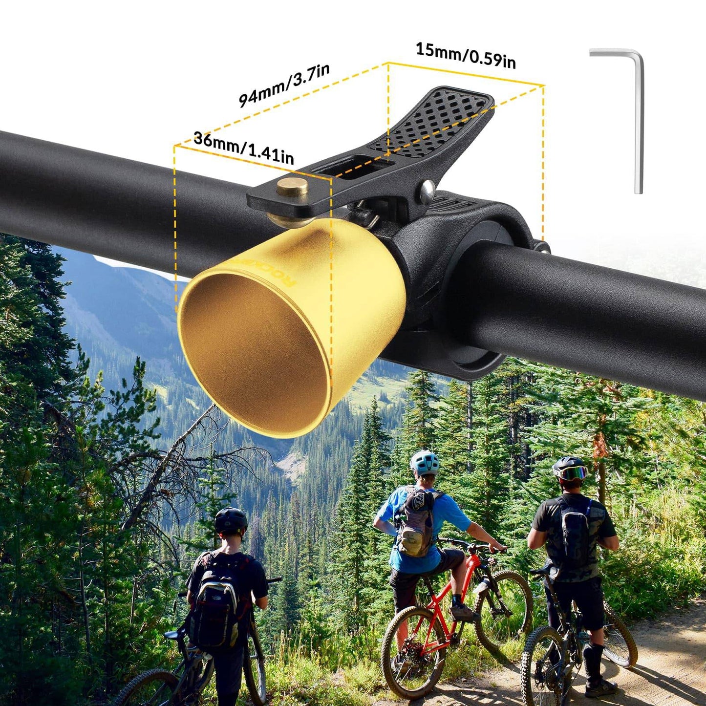 ROCKBROS Bicycle Bell Loud Retro Bell for MTB Road Bike Four Colors