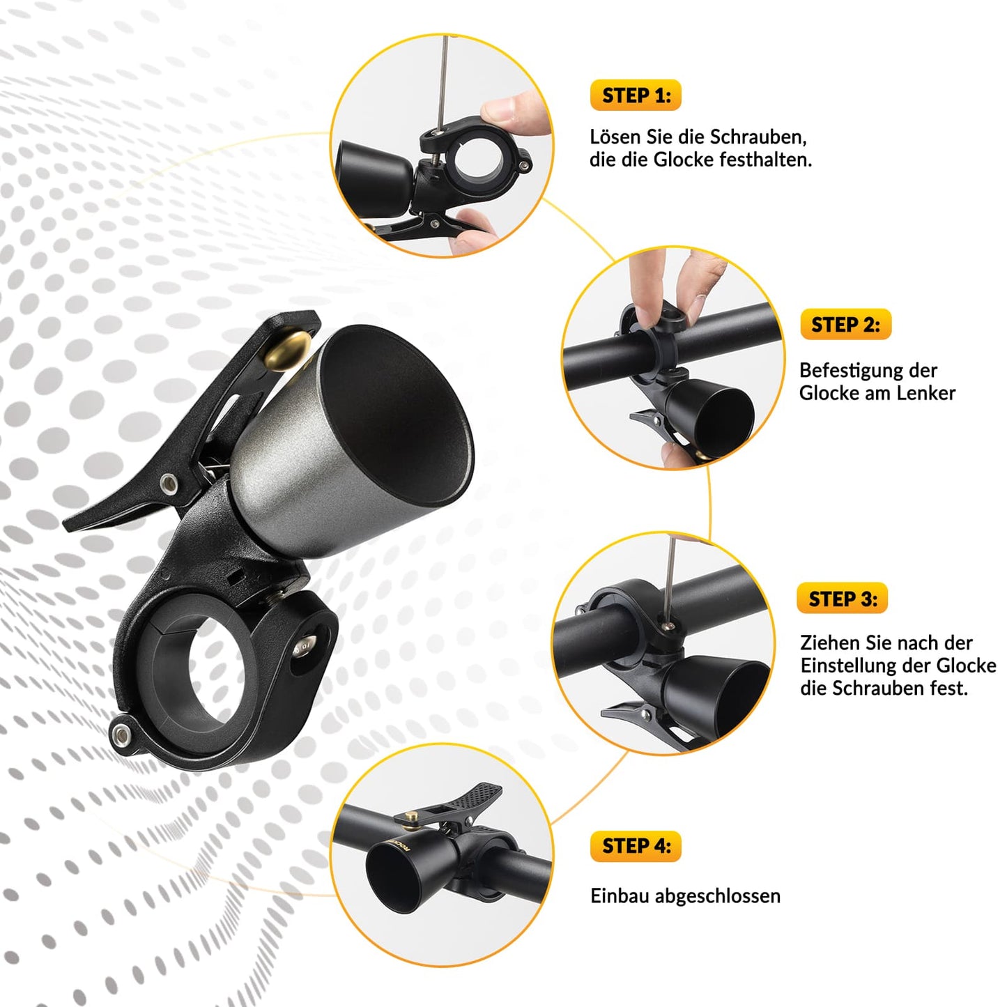 ROCKBROS Bicycle Bell Loud Retro Bell for MTB Road Bike Four Colors