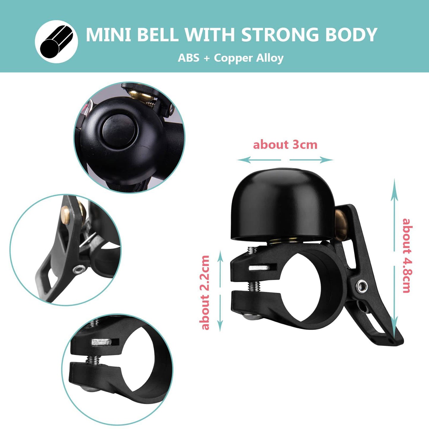 ROCKBROS Bicycle Bell Retro Bell MTB Stainless Steel Loud Classic 