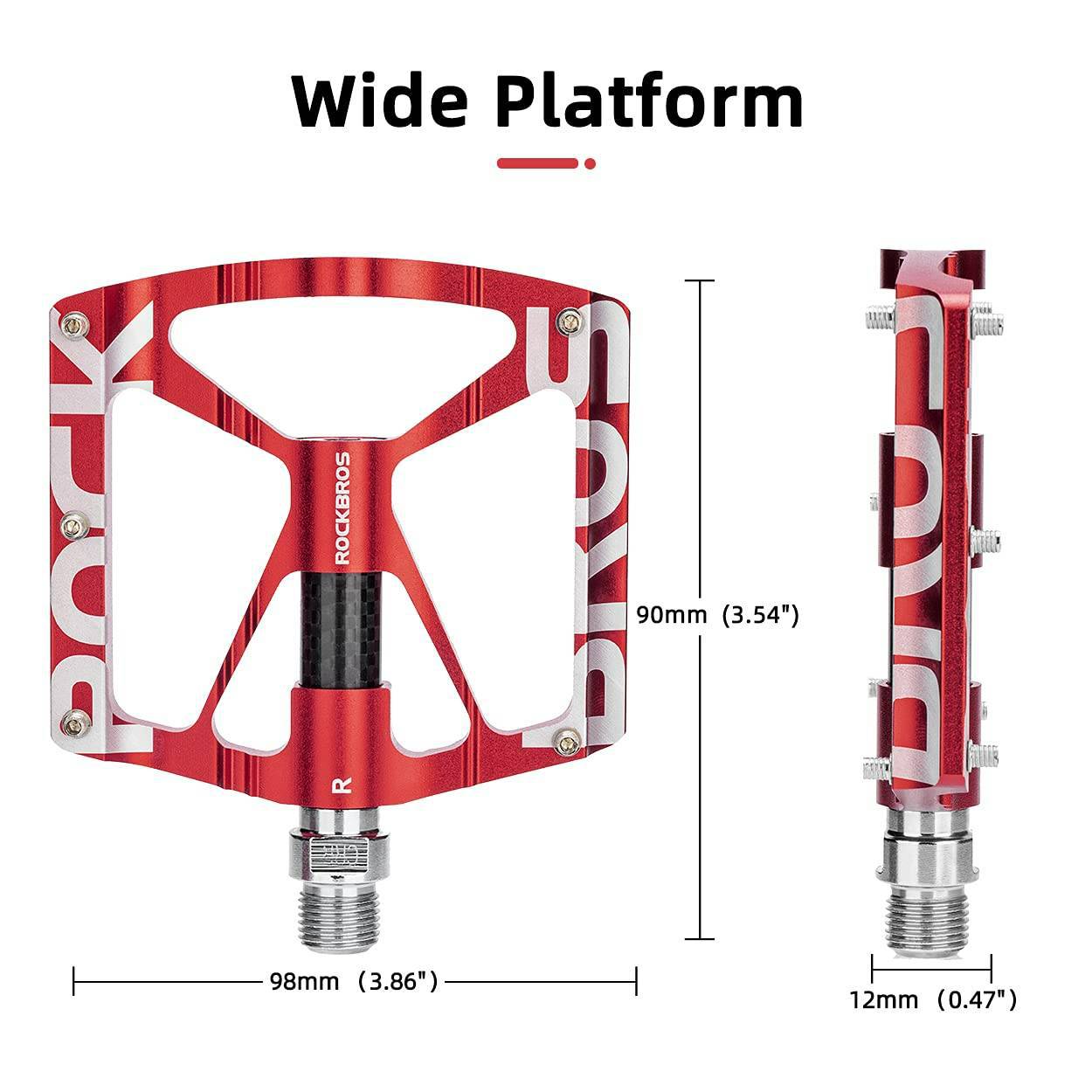 ROCKBROS reiðhjólapedalar 9/16 tommu álhjólapedalar með innsigluðum legum