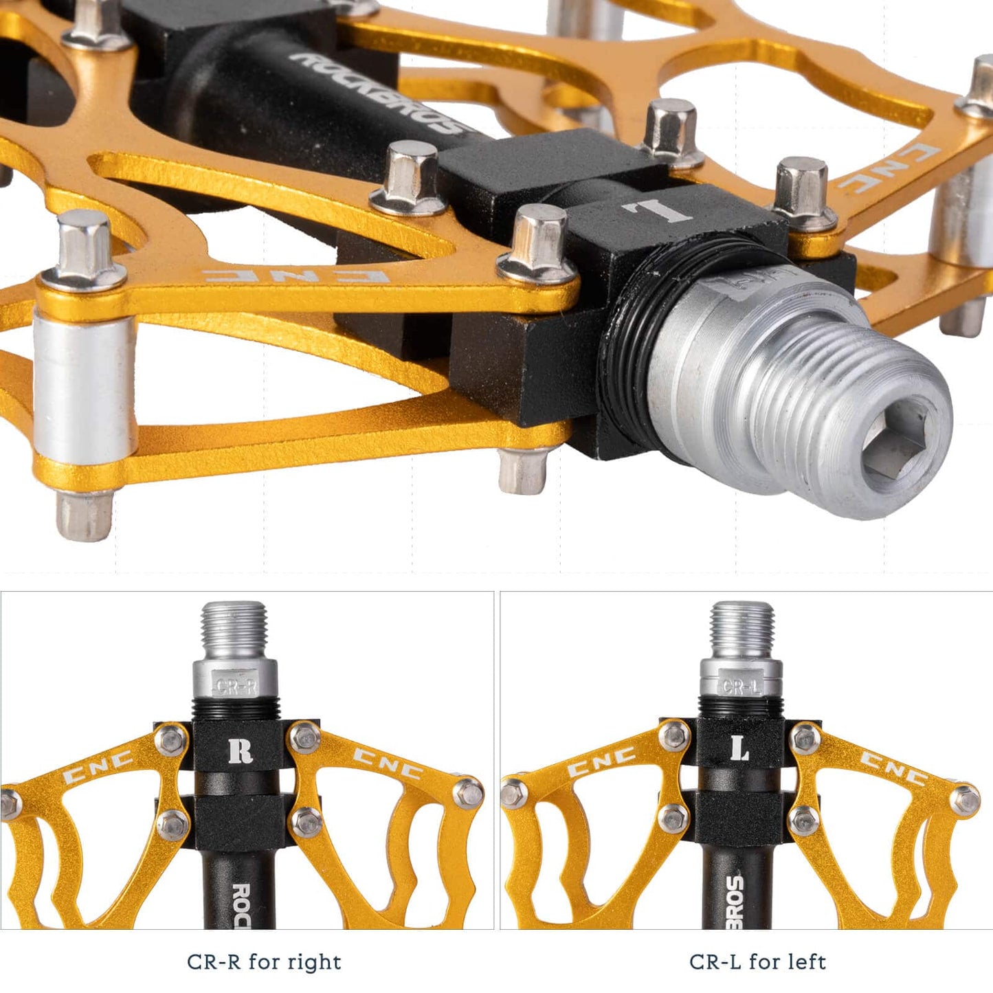 ROCKBROS bicycle pedals 9/16 inch CNC aluminum with sealed bearings