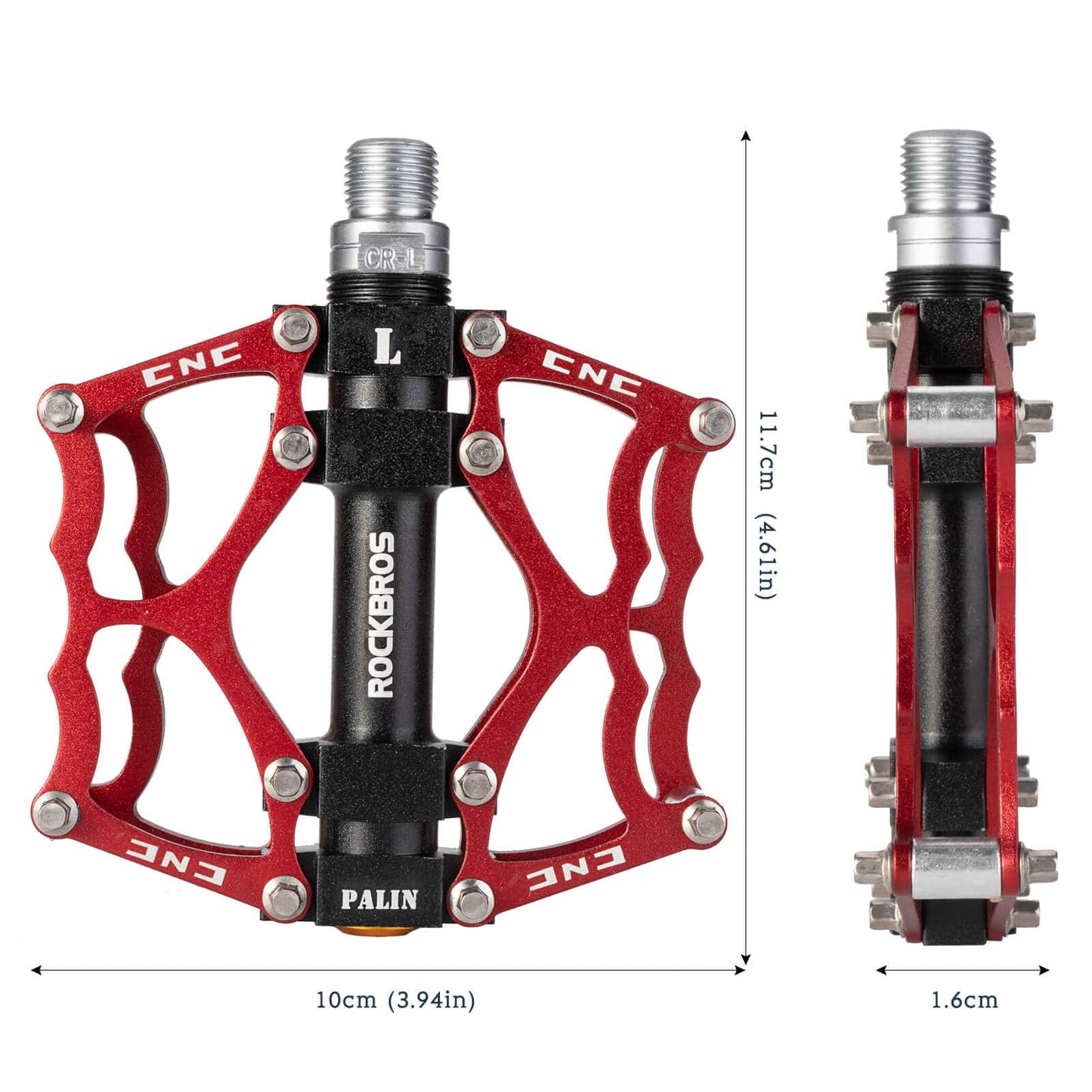 ROCKBROS bicycle pedals 9/16 inch CNC aluminum with sealed bearings
