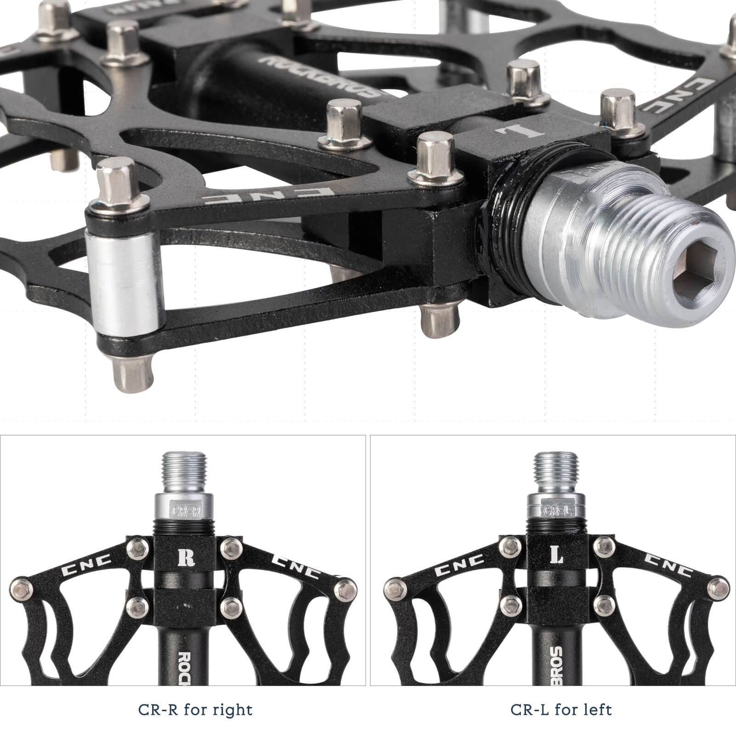 ROCKBROS bicycle pedals 9/16 inch CNC aluminum with sealed bearings