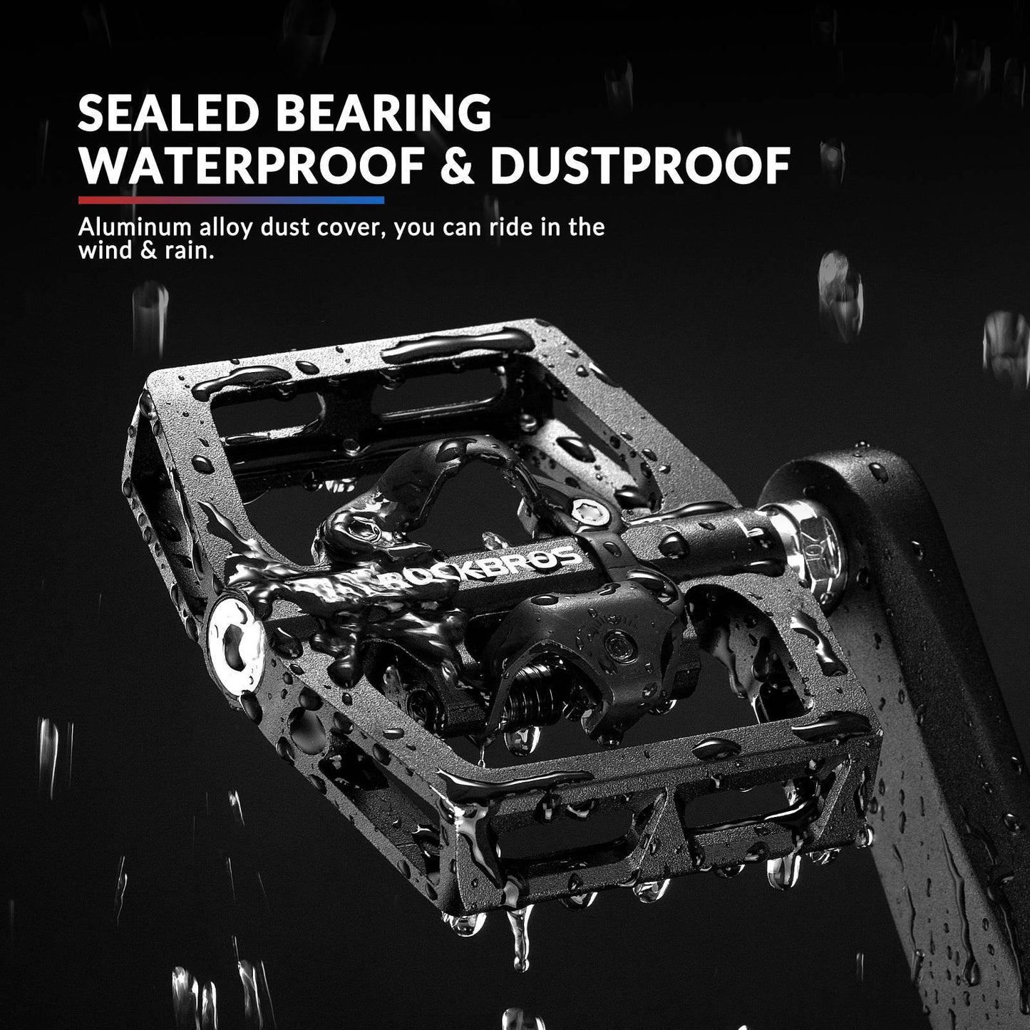 ROCKBROS Aluminum Bicycle Pedals 2 in 1 SPD Pedals for MTB, Road Bike, City Bike