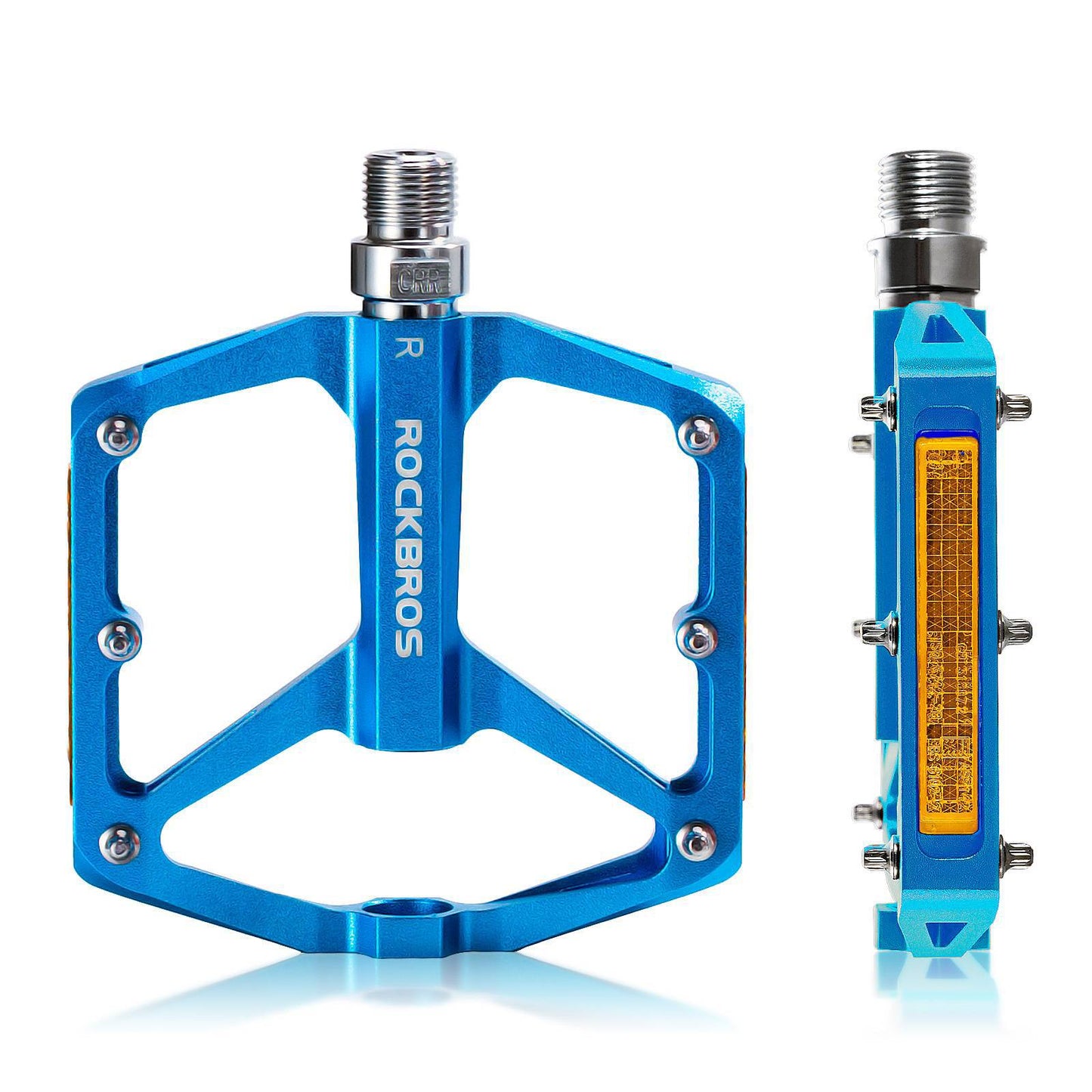 ROCKBROS hjólapedalar með endurskinsmerkjum, úr áli, 9/16 tommur