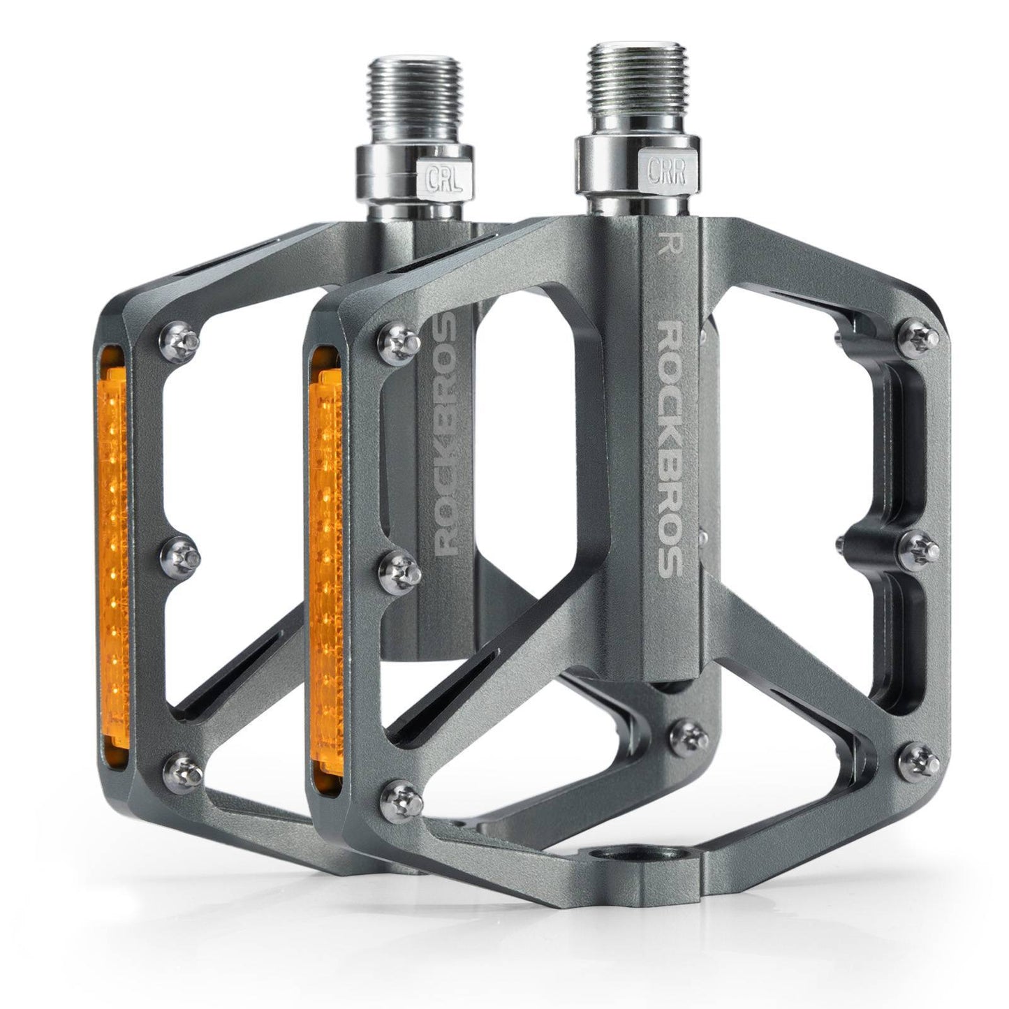 ROCKBROS hjólapedalar með endurskinsmerkjum, úr áli, 9/16 tommur