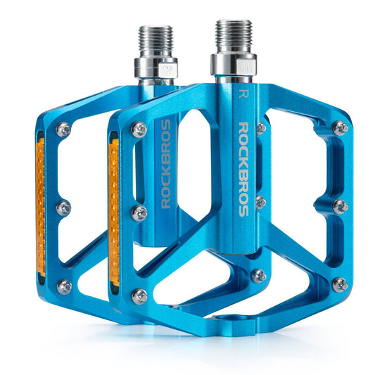 ROCKBROS hjólapedalar með endurskinsmerkjum, úr áli, 9/16 tommur