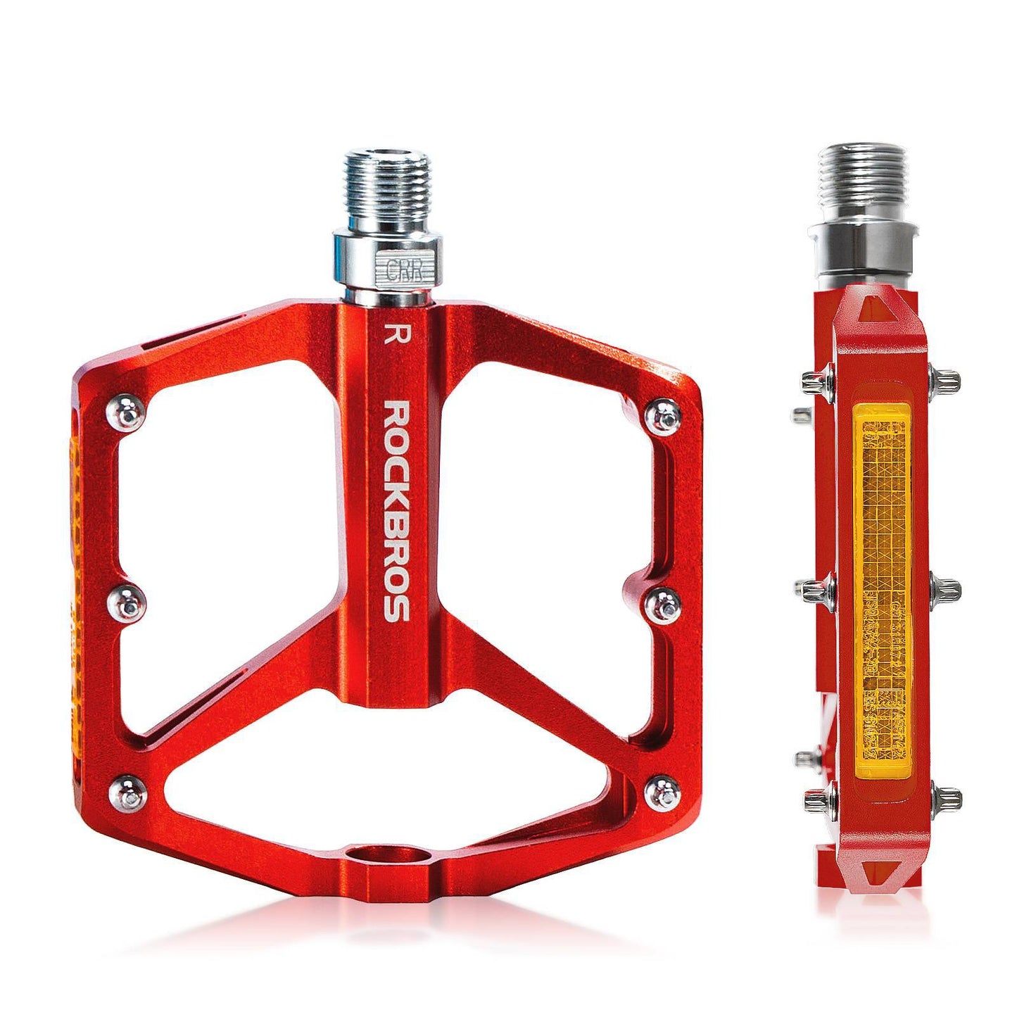 ROCKBROS hjólapedalar með endurskinsmerkjum, úr áli, 9/16 tommur