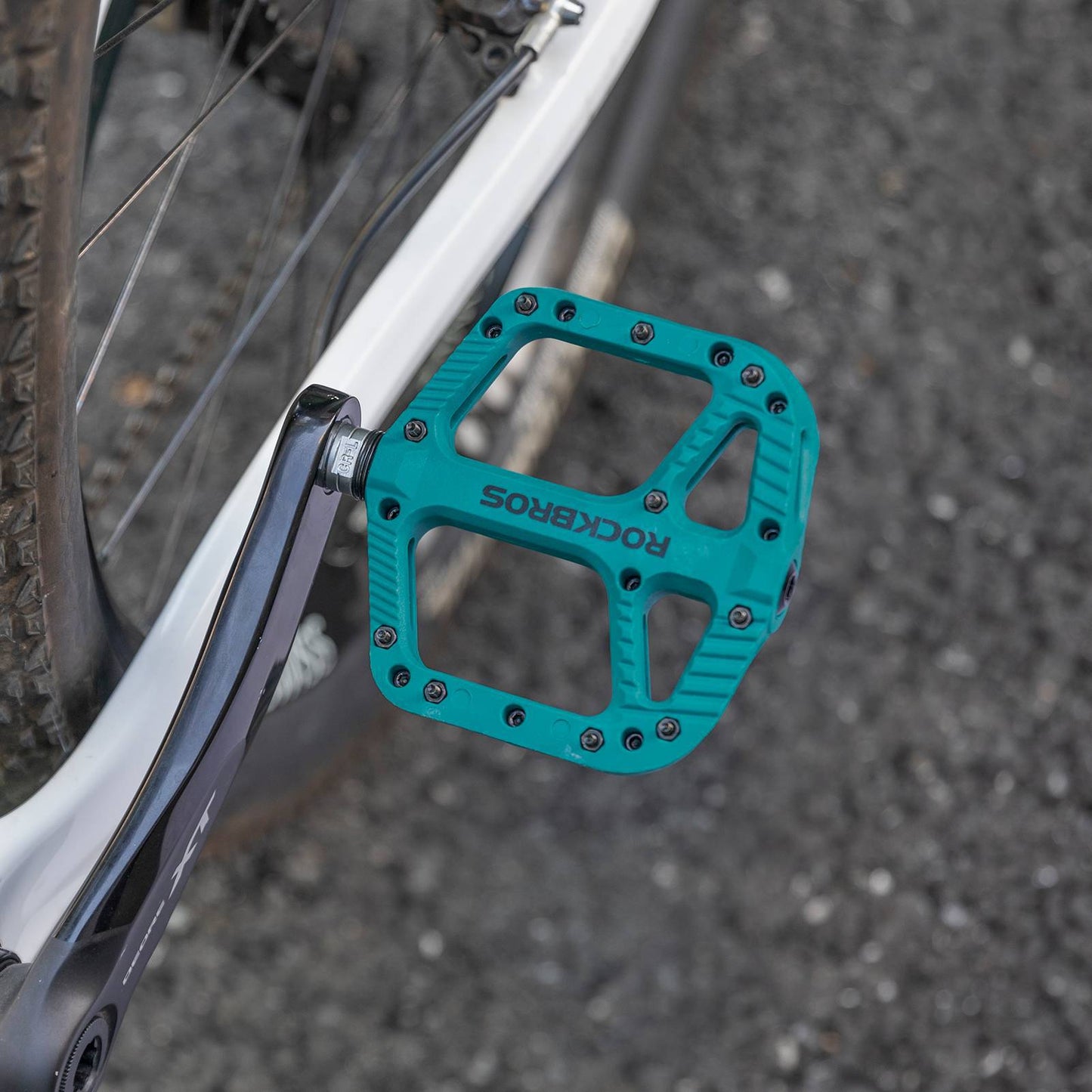 ROCKBROS reiðhjólapedalar úr nylon, flatir pedalar, 9/16 tommur með 3 legum