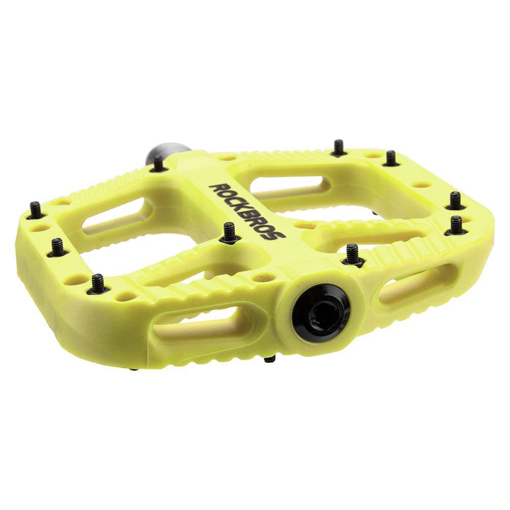 ROCKBROS reiðhjólapedalar úr nylon, flatir pedalar, 9/16 tommur með 3 legum