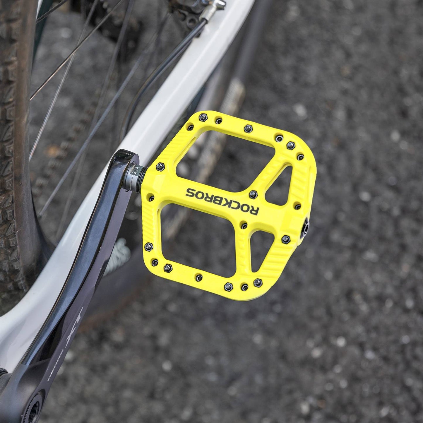 ROCKBROS reiðhjólapedalar úr nylon, flatir pedalar, 9/16 tommur með 3 legum