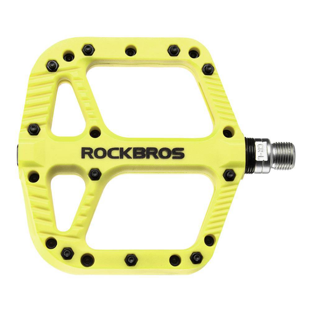 ROCKBROS reiðhjólapedalar úr nylon, flatir pedalar, 9/16 tommur með 3 legum